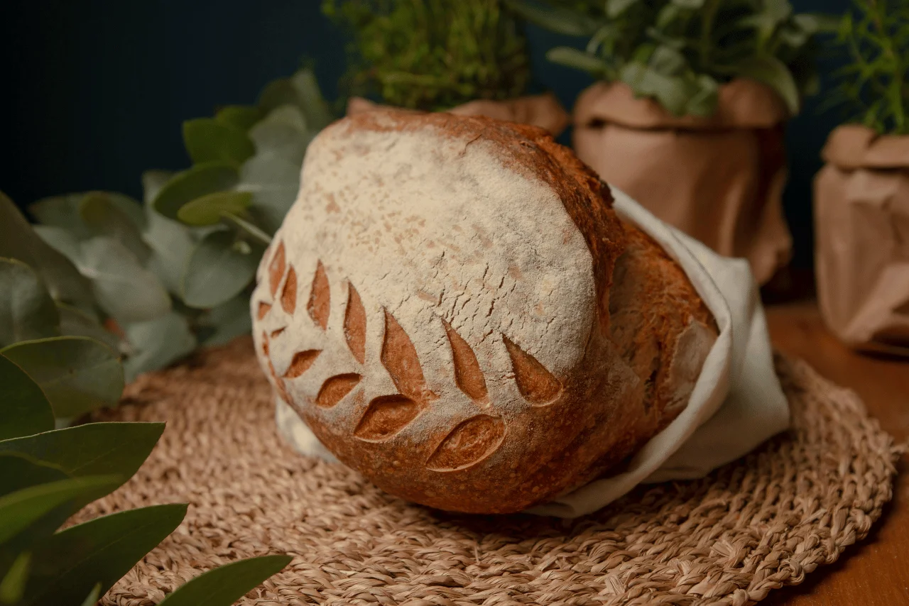 Sanatsal şekilde hazırlanmış artizan ekmek örneği